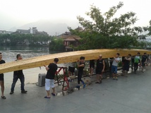 今天乐清文昌阁看到很多龙舟