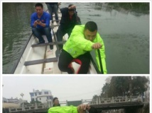 浙江乐清德力西跃龙龙舟队。过年也训练。